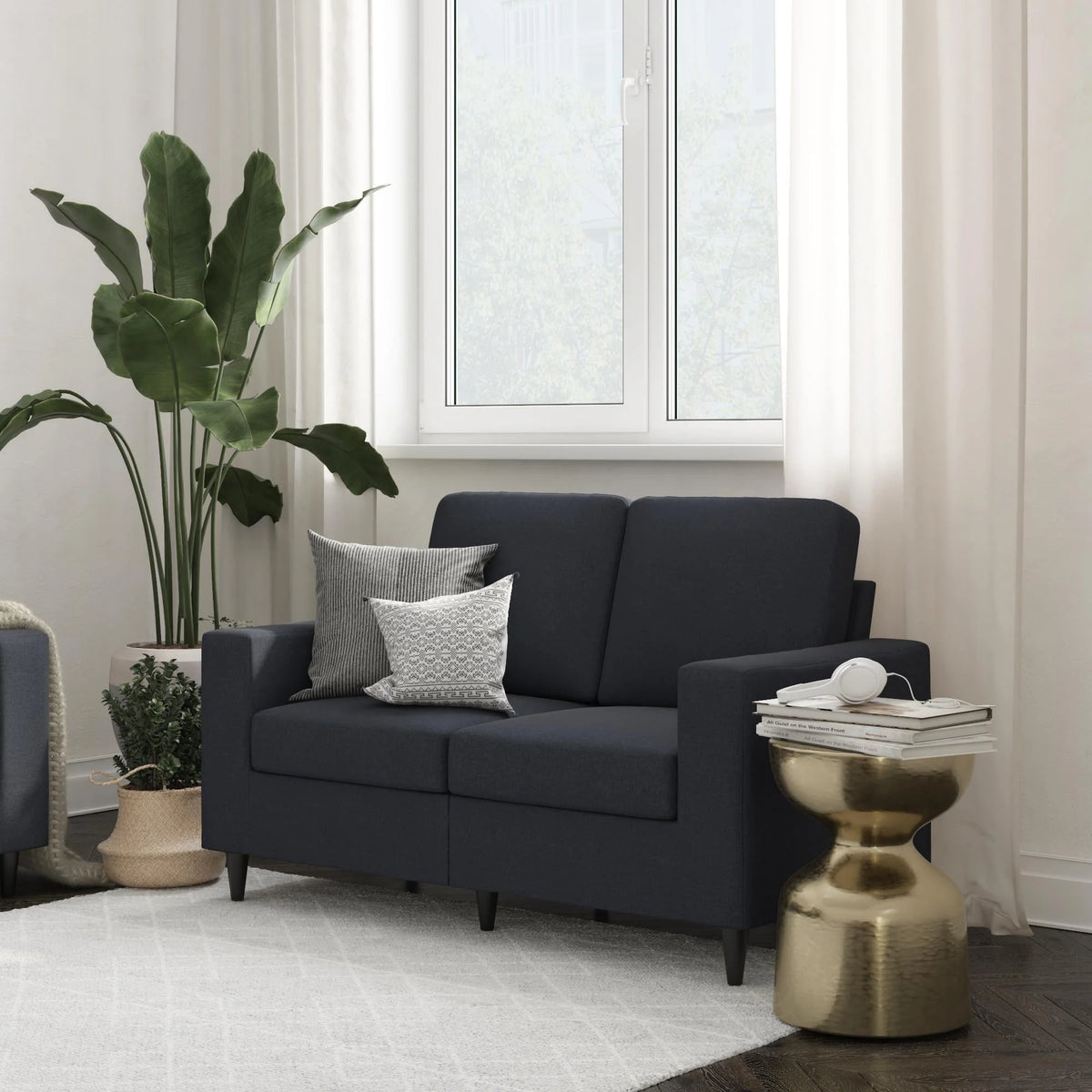 Gray Linen 2 Seater Sofa C94263