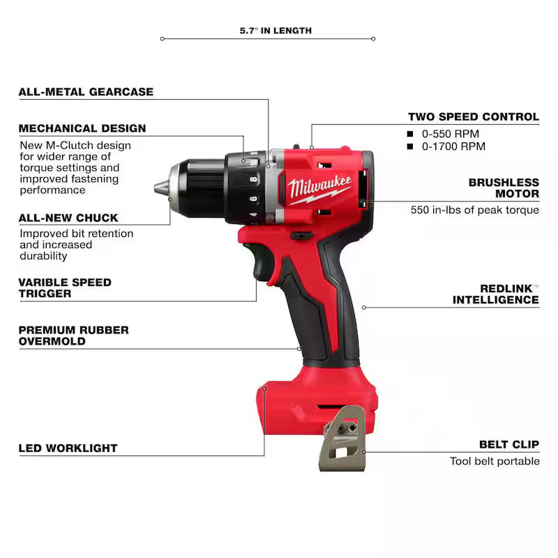 18V Brushless Cordless 1/2 in. Compact Drill/Driver U4529