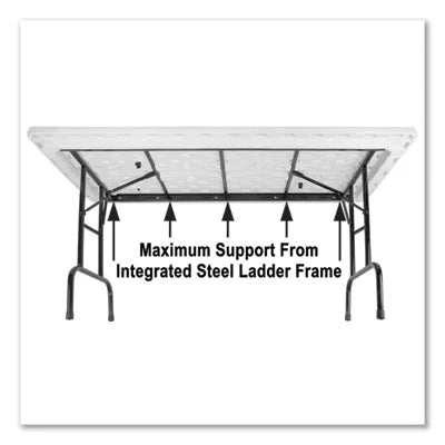 Adjustable Folding Tables, Rectangular, 60" x 30" x 22" to 32", Gray Top, Black Legs F7466