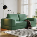 Beige Knitted Fabric 2 Seater Modular Sectional Sofa with 2 Pillows W3149