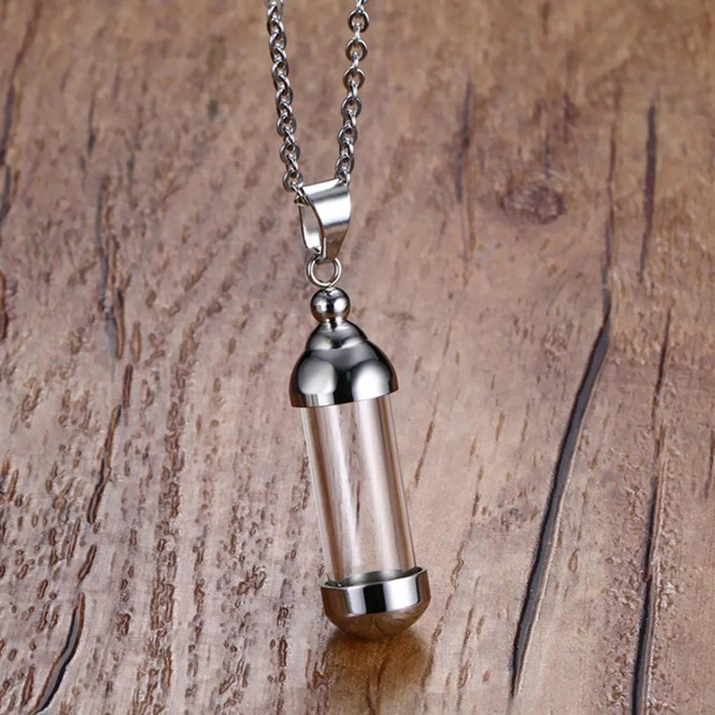 Glass Vial Pendant Necklace J900