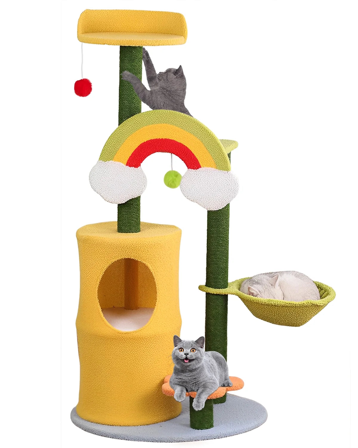 47" Cat Tree with Scratching Posts and Cat Condos I1959
