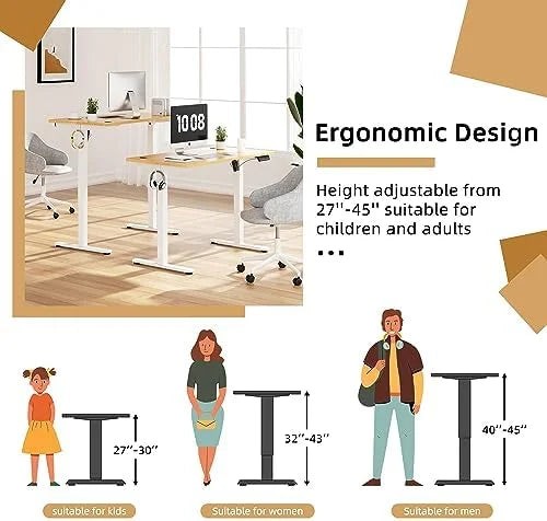 Height Adjustable Electric Standing Desk with Memory Controller 48" x 24" P250