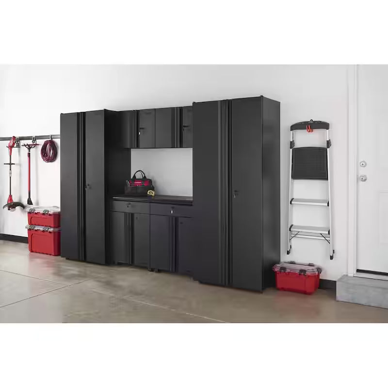 6-Piece Welded Steel Garage Storage System in Black Z5602