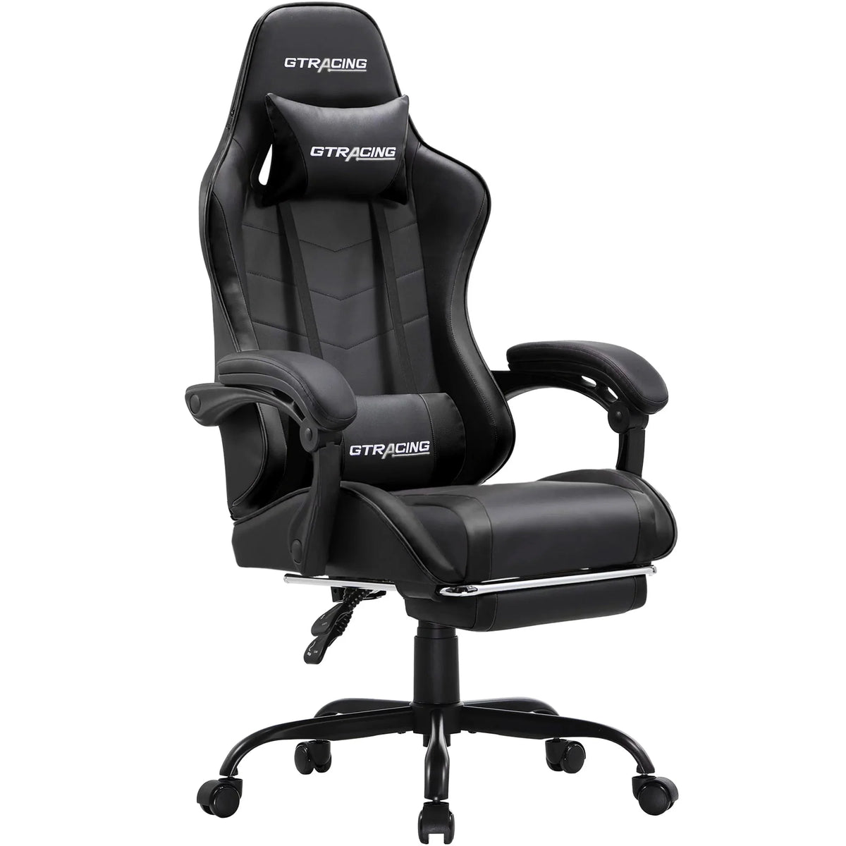 White Gaming Chair with Footrest S282