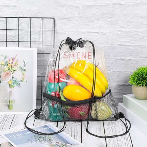 20 Pack Clear Drawstring Bags S6387