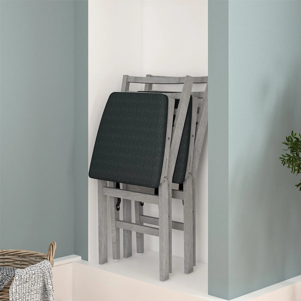 Gray Wash 2-Pack Wood Folding Chair N856915