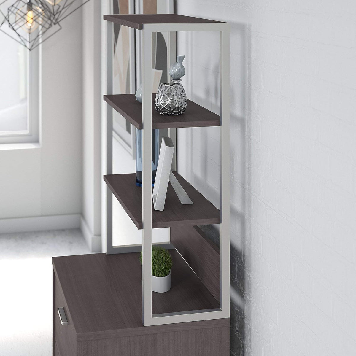 Storm Gray Bookcase Hutch D23794