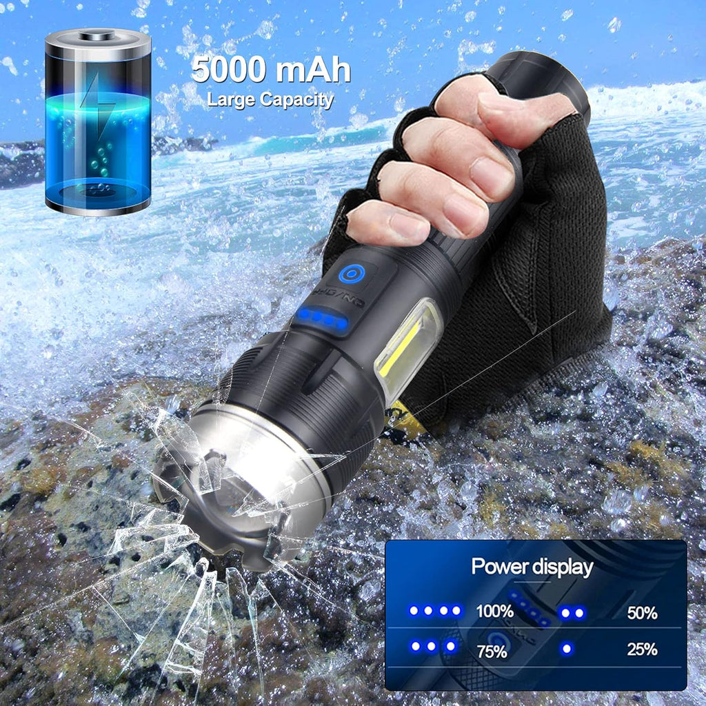 Brightest Rechargeable Zoom Flashlight Lantern Combo Q7339