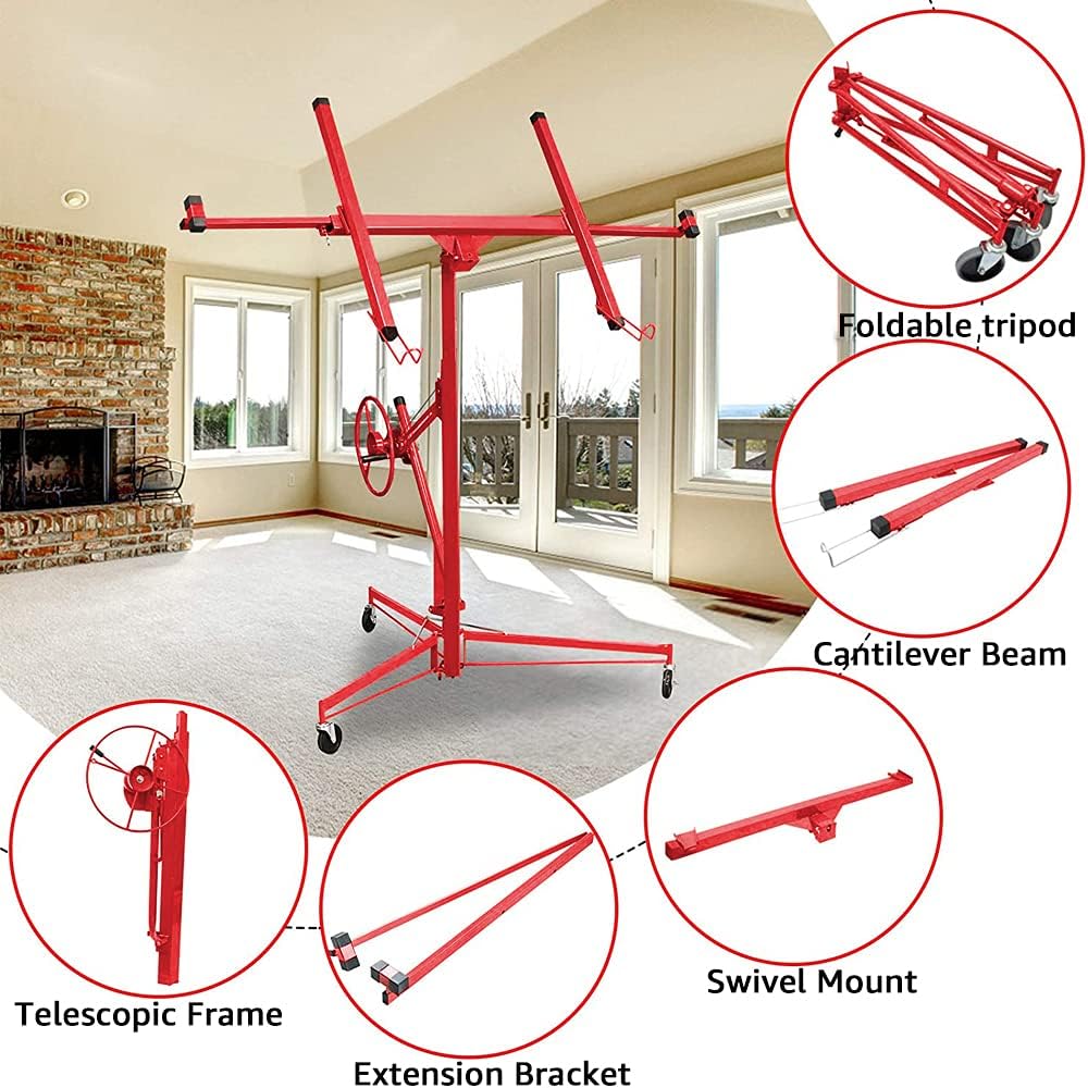 11'' Drywall Lift Panel Hoist with Adjustable Telescopic Arm U470464