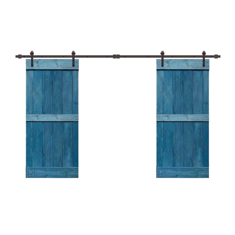 Stained Double Barn Door with Hardware Kit P802043