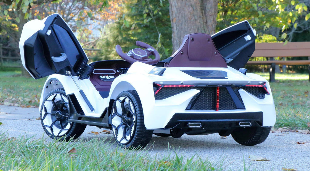 White 12V Kids Ride on Car with Remote H49406