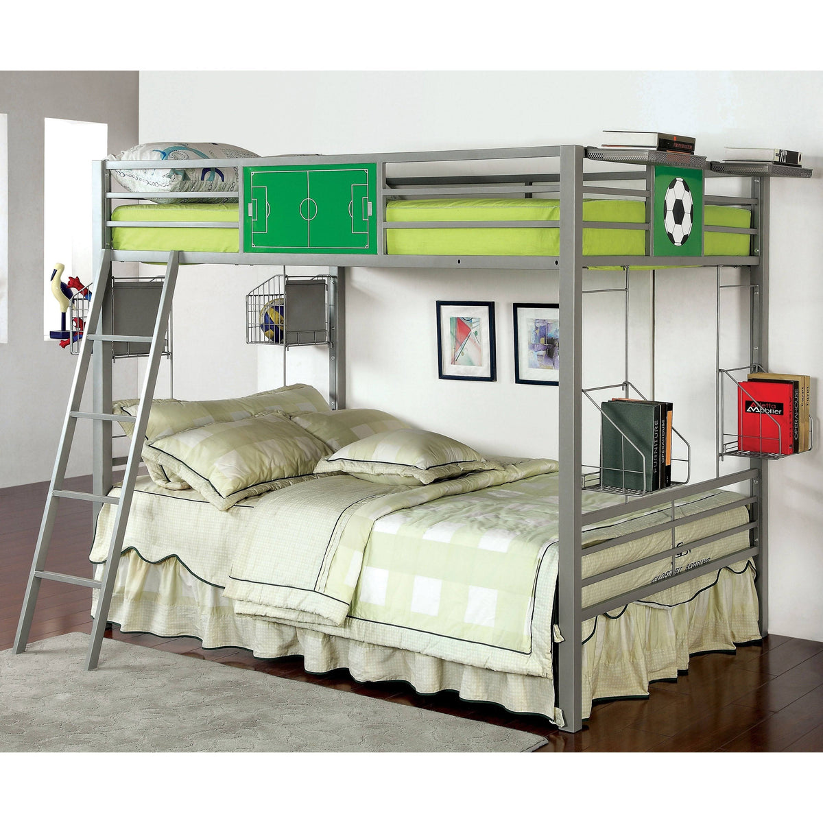 Green Metal 5-Piece Bunk Bed Set N451413