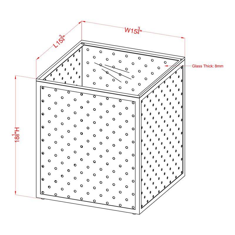 Contemporary Glass Top Side Table C8851
