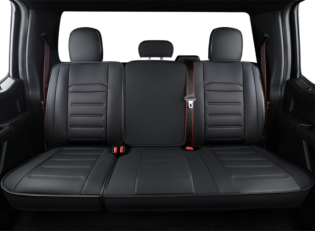 Faux Leather Seat Covers Rear Set Black A27277