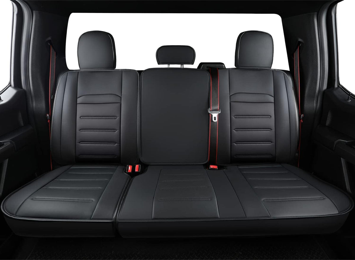 Faux Leather Seat Covers Rear Set Black A27277