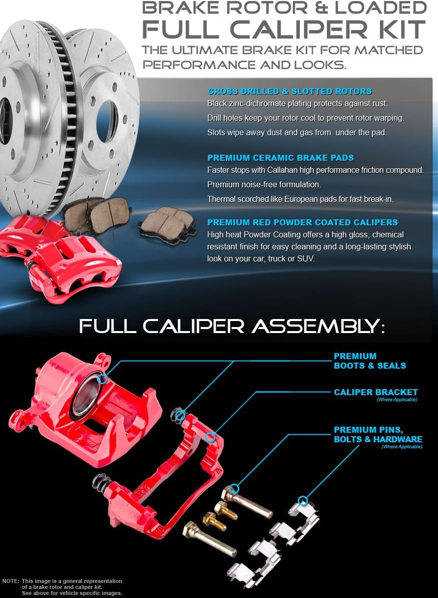 Front 324 mm + Rear 330 mm 8 Lug Rotors + Metallic Brake Pads E117