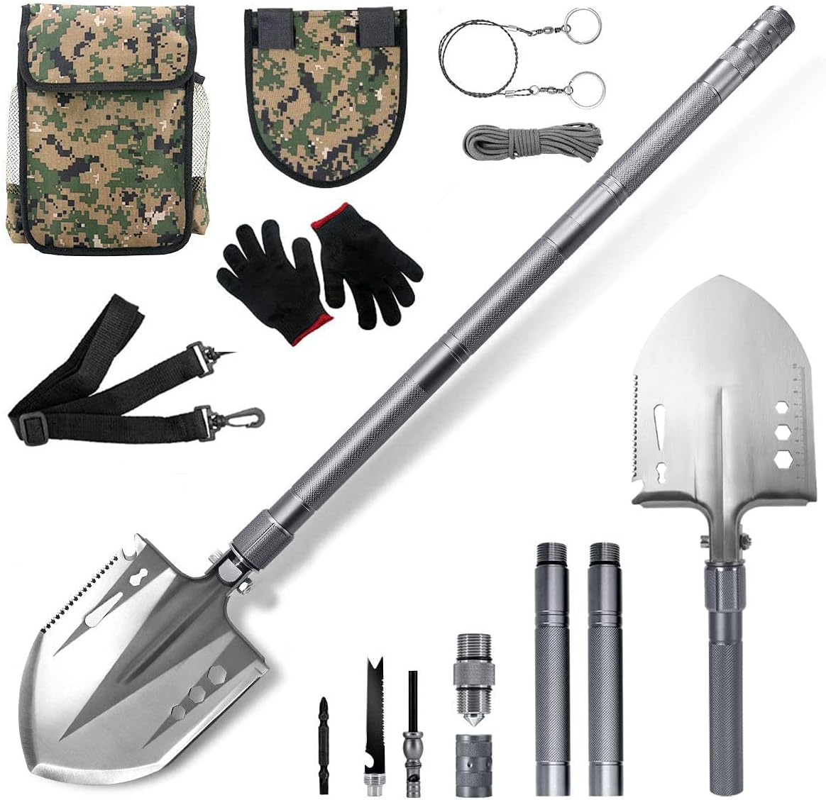 Folding Multifunctional Survival Shovel W224802