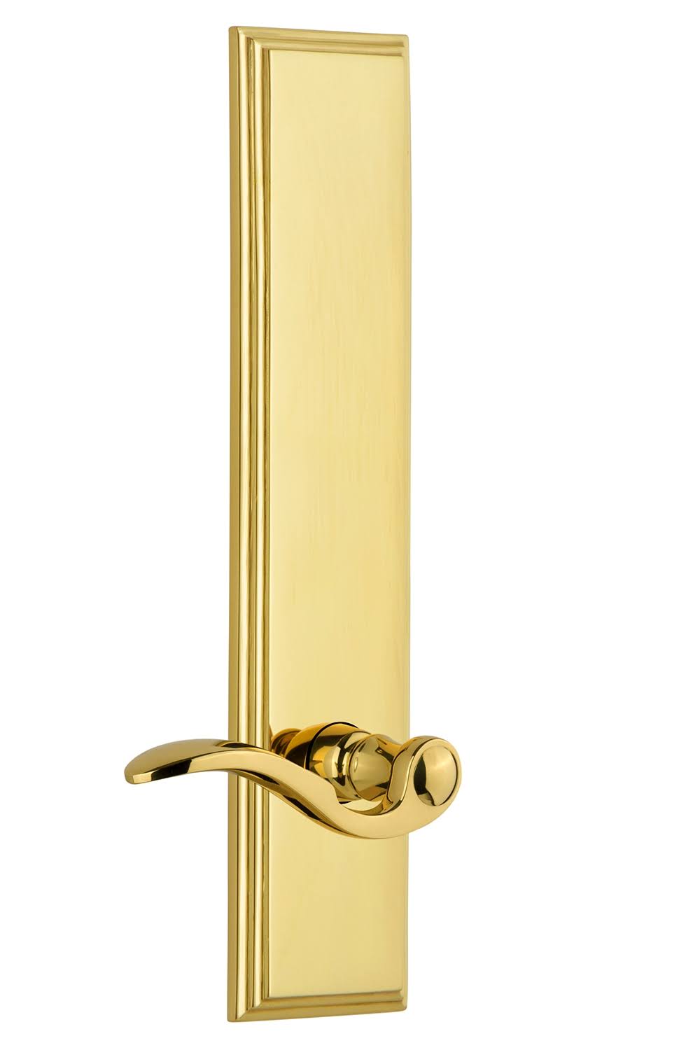 Polished Brass Tall Plate Passage Lever U7975