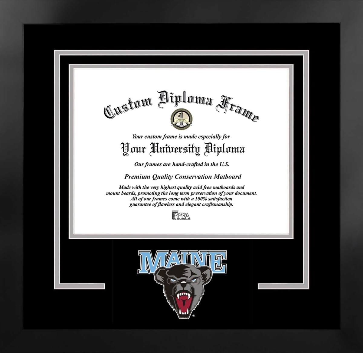 University of Maine Spirit Diploma Black Frame X9685