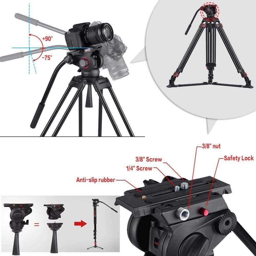 Heavy Duty Aluminum Video Tripod G52121