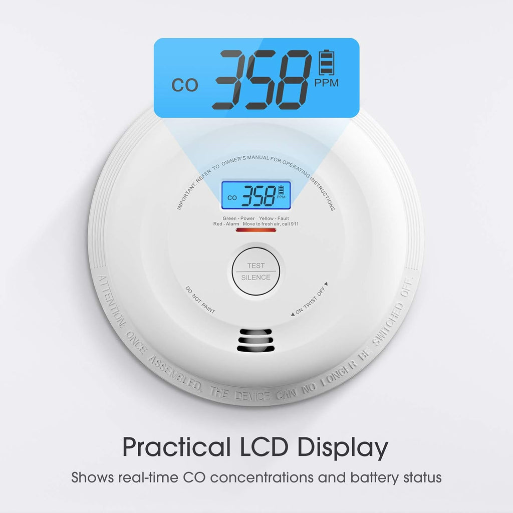 10-Year Battery Smoke and Carbon Monoxide Detector with LCD Display, Pack of 5 V80867