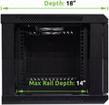 6U 19-Inch Server Network Rack with Locking Glass Door Black J81151