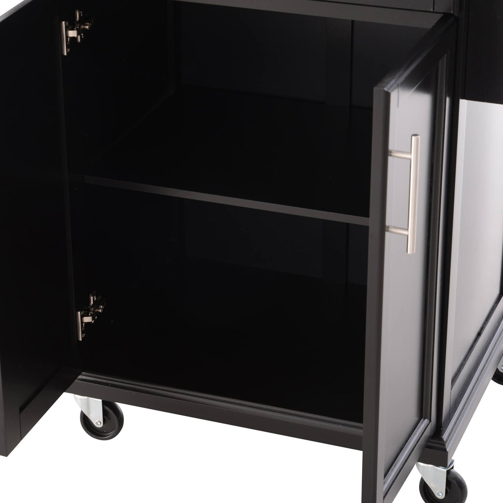 Wood Stainless Steel Rolling Kitchen Island Utility Cart G633396