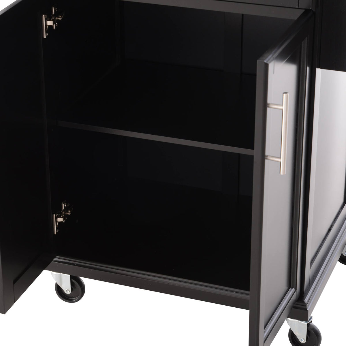 Wood Stainless Steel Rolling Kitchen Island Utility Cart G633396