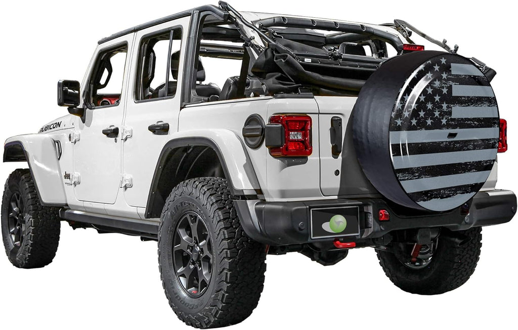 Black Textured Rigid JL Tire Cover with Back-up Camera K82700