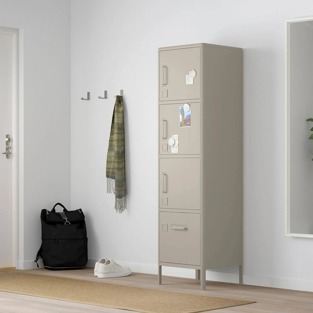 Beige High Cabinet with Drawer and Doors L96387