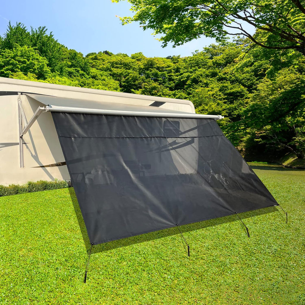 RV Awning Shade Screen with Zipper 8'X15'3'' W9060