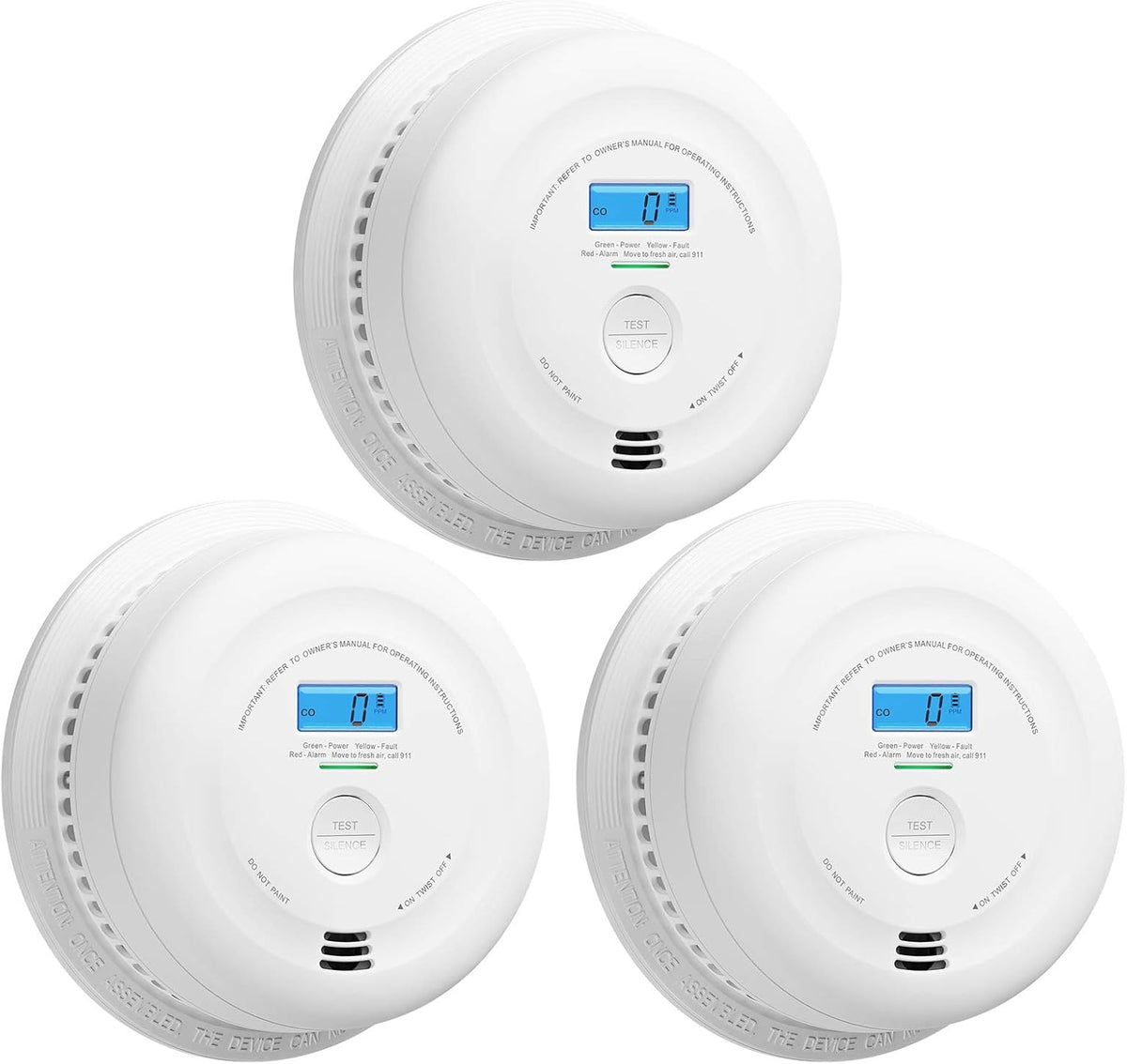 10-Year Battery Smoke and Carbon Monoxide Detector with LCD Display, Pack of 5 V80867