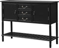 Solid Wood Console Table with 3 Drawers, 2 Cabinet and 1 Shelf U3327