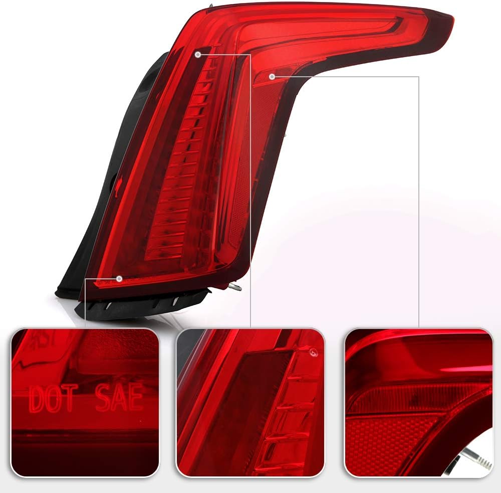 All Red Lens LED Tail Light Brake Lamp Assembly Replacement Right Passenger Side I37674