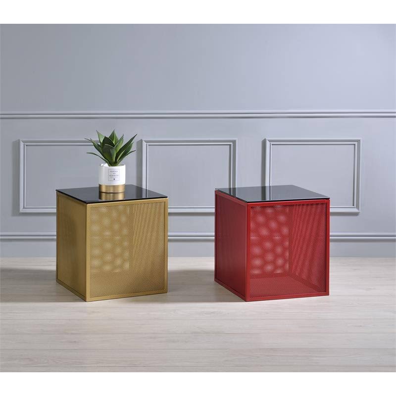 Contemporary Glass Top Side Table C8851