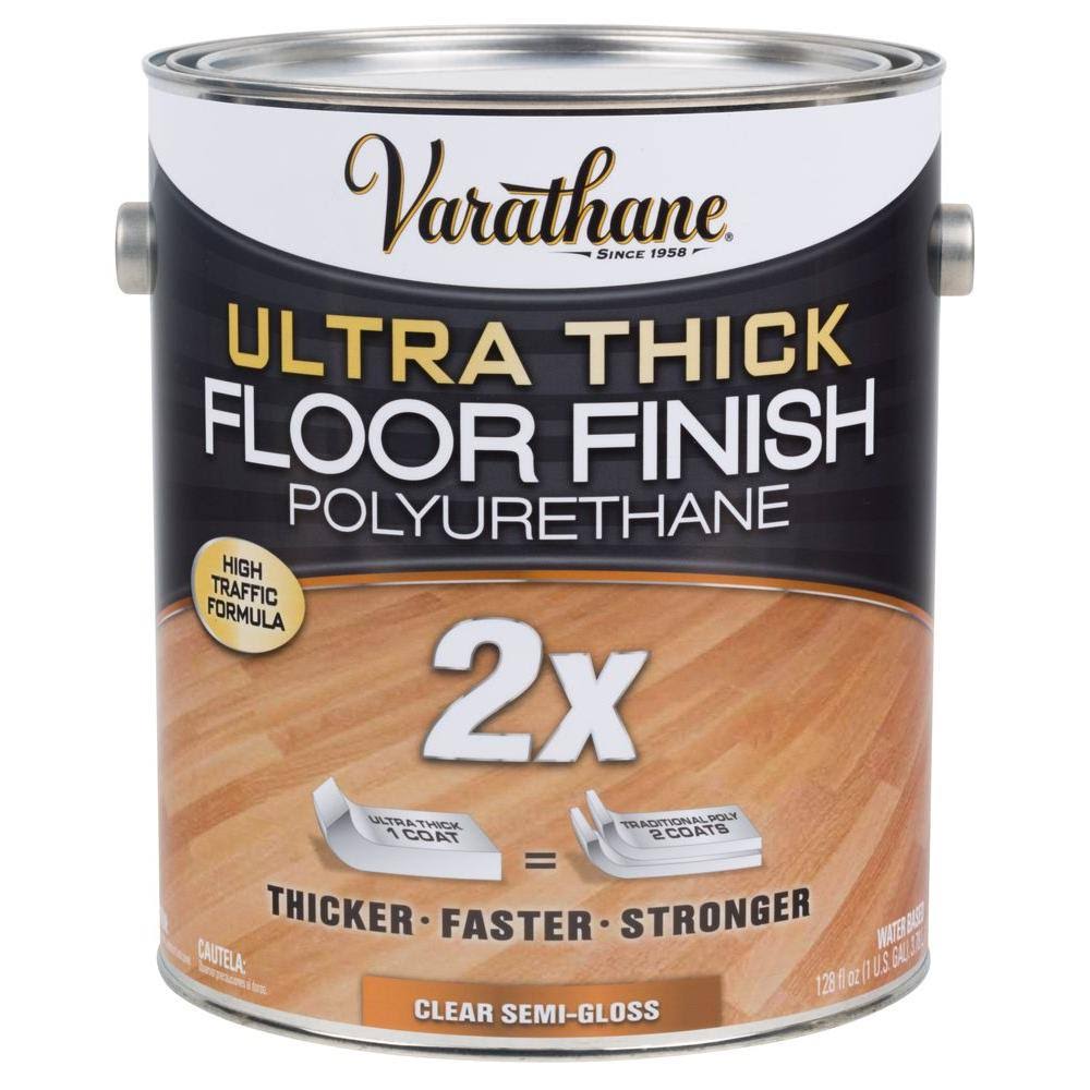 1 gal. Clear Semi-Gloss Water-Based Floor Polyurethane (2 Pack) S52389