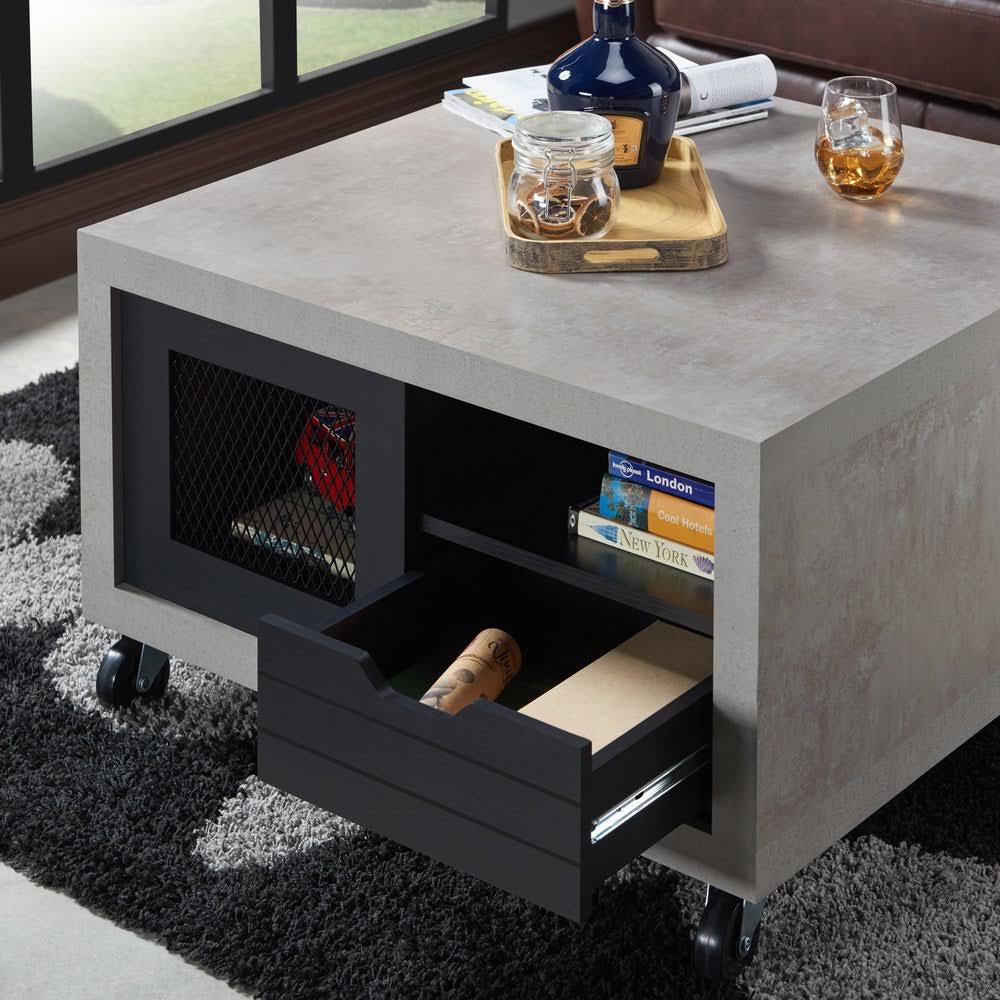 Industrial Multi-Storage Coffee Table Y636268