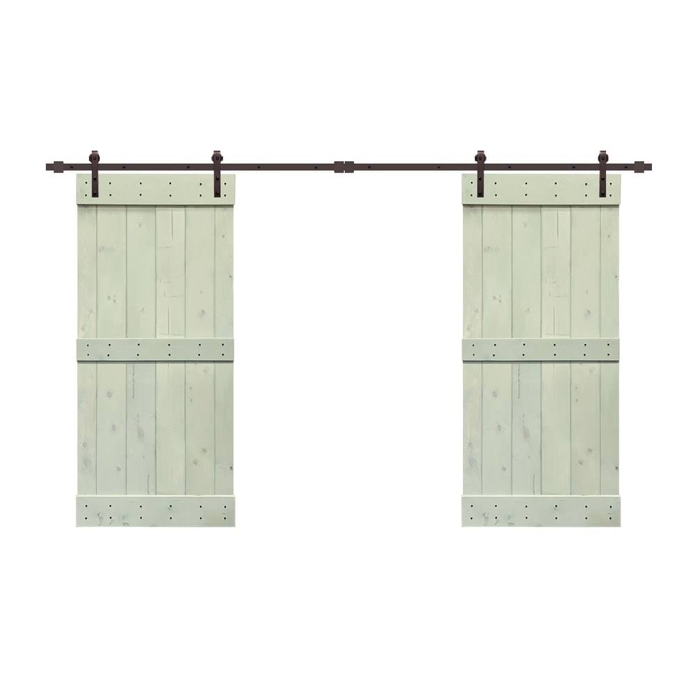 Stained Double Barn Door with Hardware Kit P802043