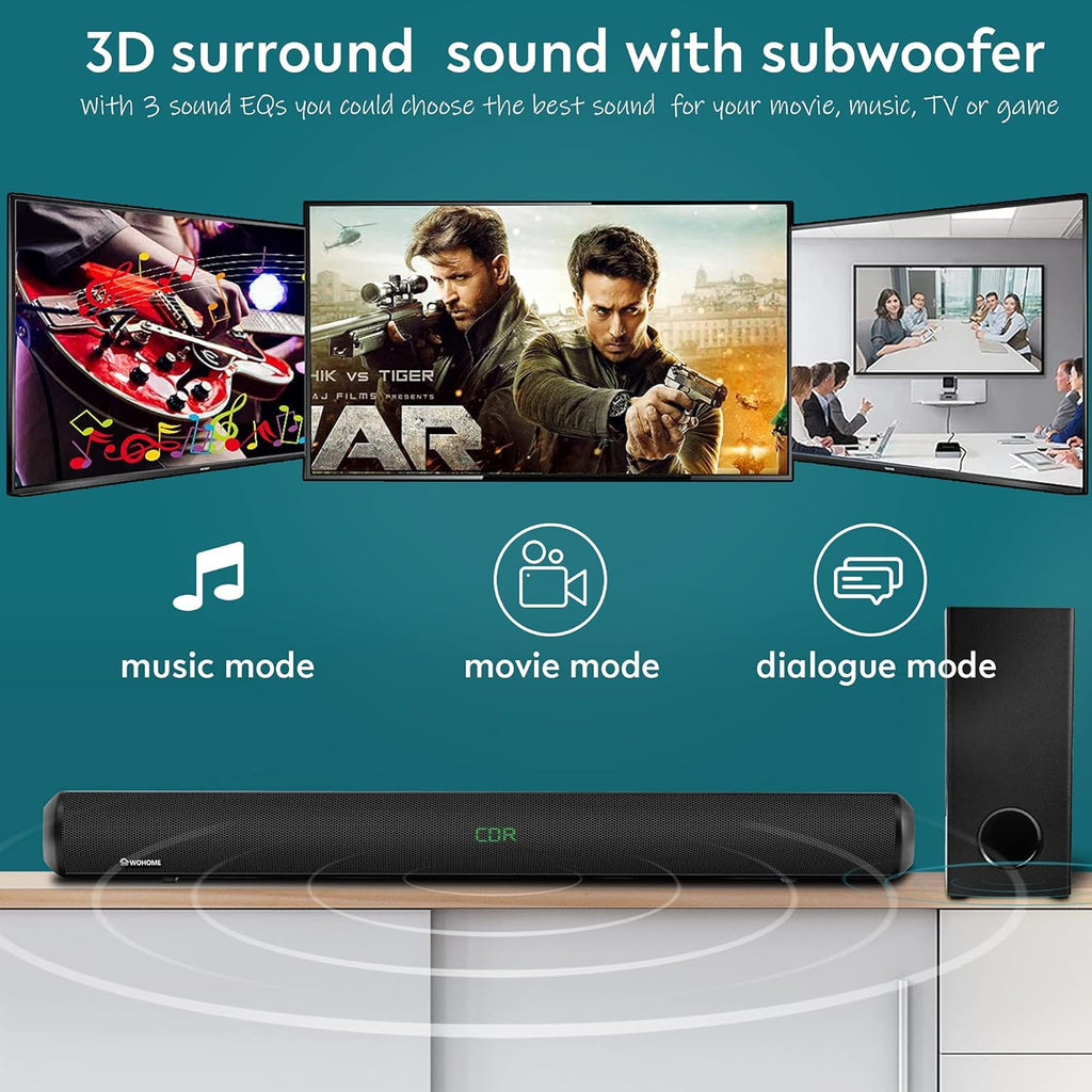 28-INCH 120W Sound Bar with Subwoofer R143