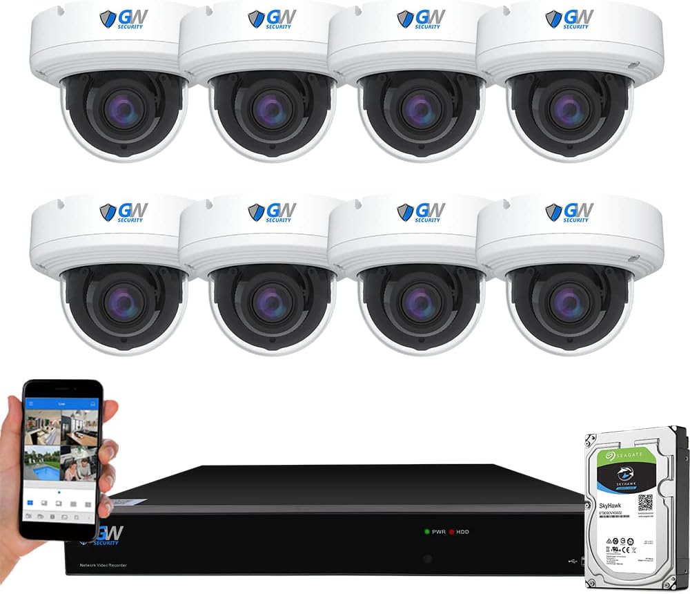 16 Channel 4K PoE IP Security Camera System with 8 Dome Cameras Y1356