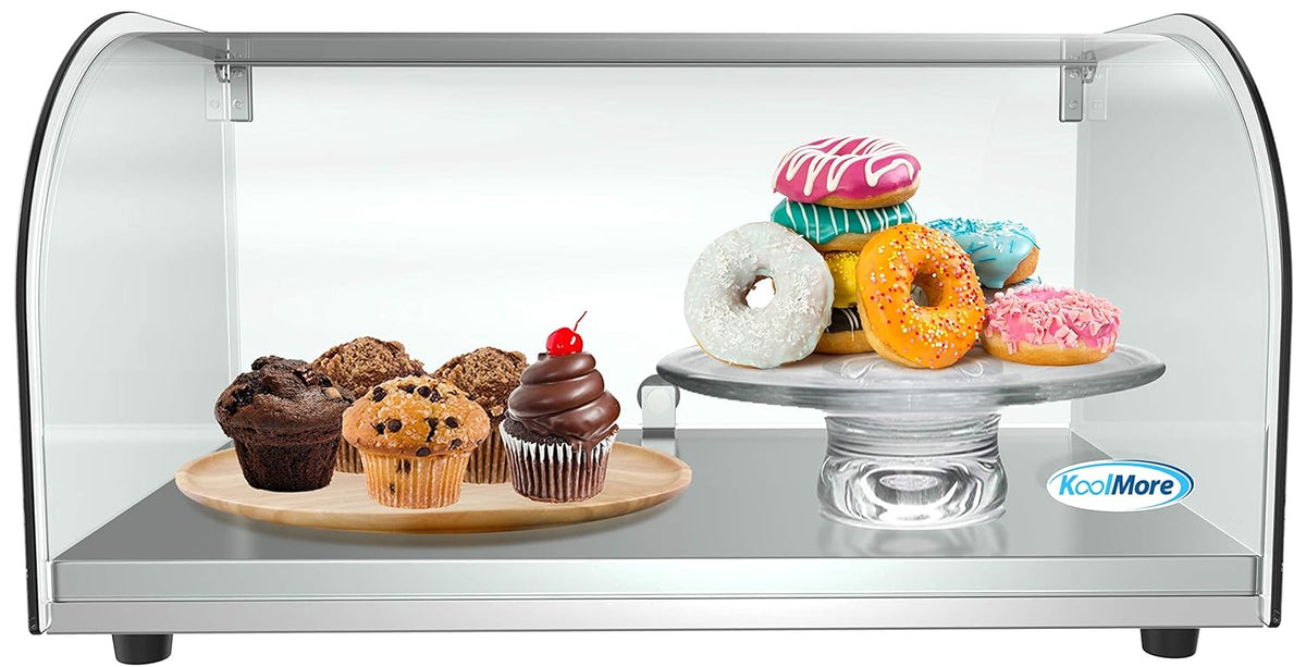 2 Tier Countertop Bakery Display Case with Curved Glass and Rear Door M17914