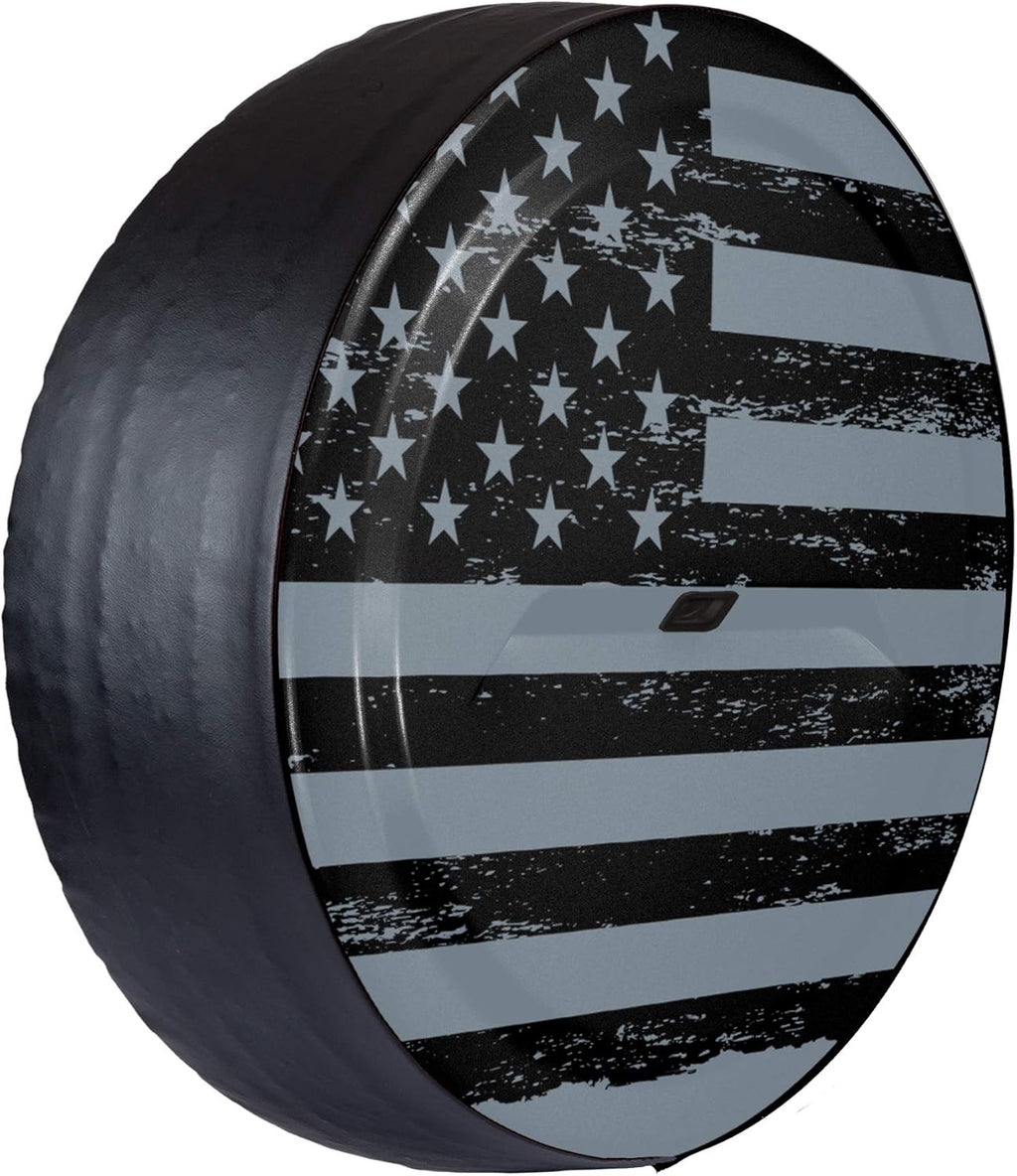 Black Textured Rigid JL Tire Cover with Back-up Camera K82700