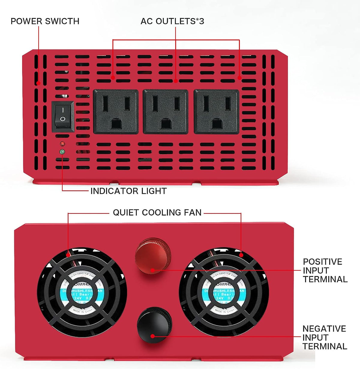 3000W Power Inverter DC 12V to AC 110V Modified Sine Wave Converter A213