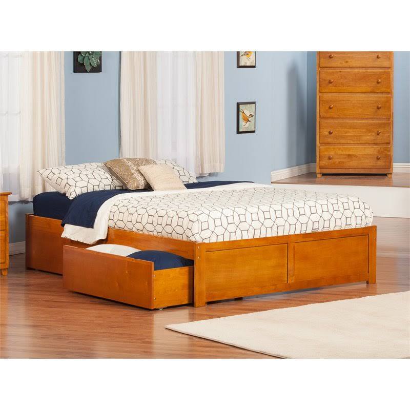 Queen Flat Panel Foot Board with 2 Bed Drawers Z1161