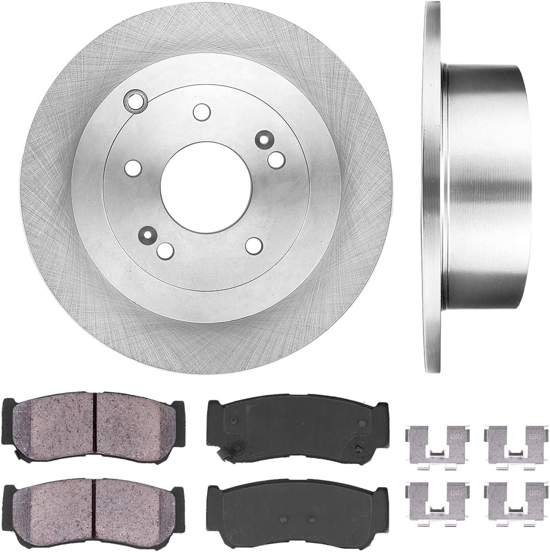 302 mm 5 Lug Brake Disc Rotors + Ceramic Brake Pads + Clips Q6135
