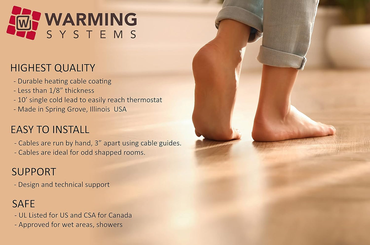 50 Sqft Electric Radiant Floor Heat Heating System with Digital Thermostat E684586