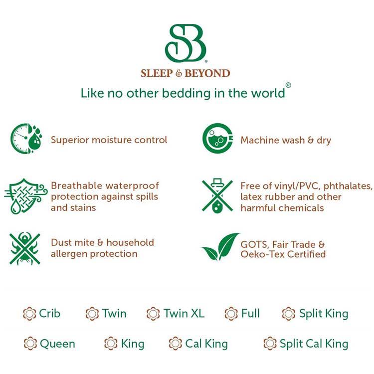 Organic Cotton Waterproof Mattress Protector Cal King H82092