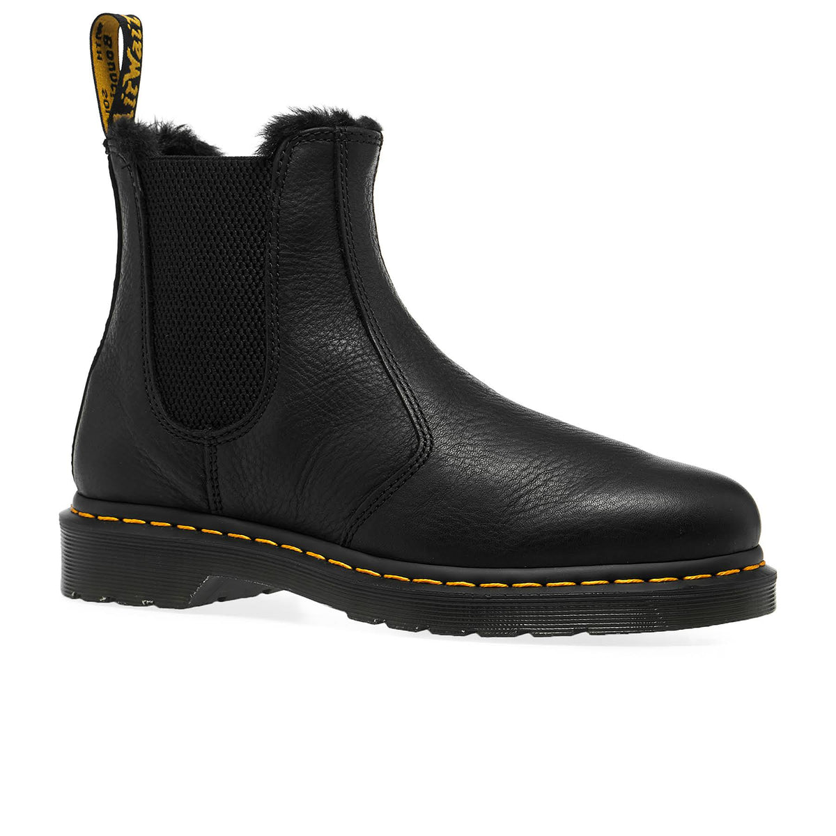 Black Faux Fur Lined Chelsea Boots G310
