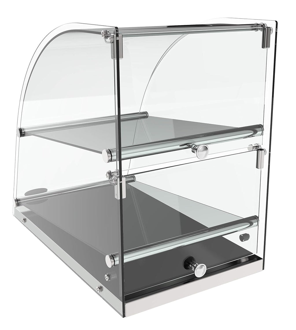 2 Tier Countertop Bakery Display Case with Curved Glass and Rear Door M17914